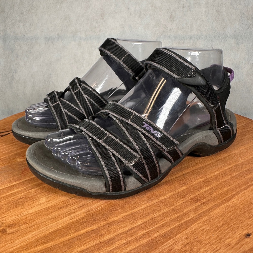 Teva Tirra Sandals Womens 6 Black Grey Good Adjustable Straps 4266 Sport Hiking